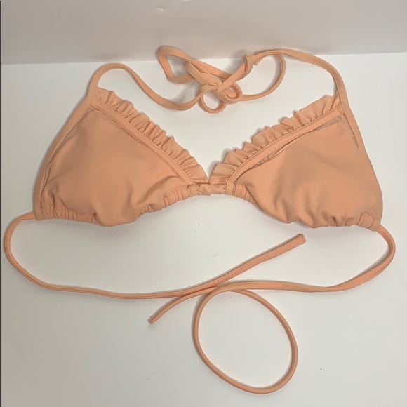 Victoria’s Secret | Pink Triangle Padded Ruffle String Bikini Top | Halter Neck - Picture 6 of 6